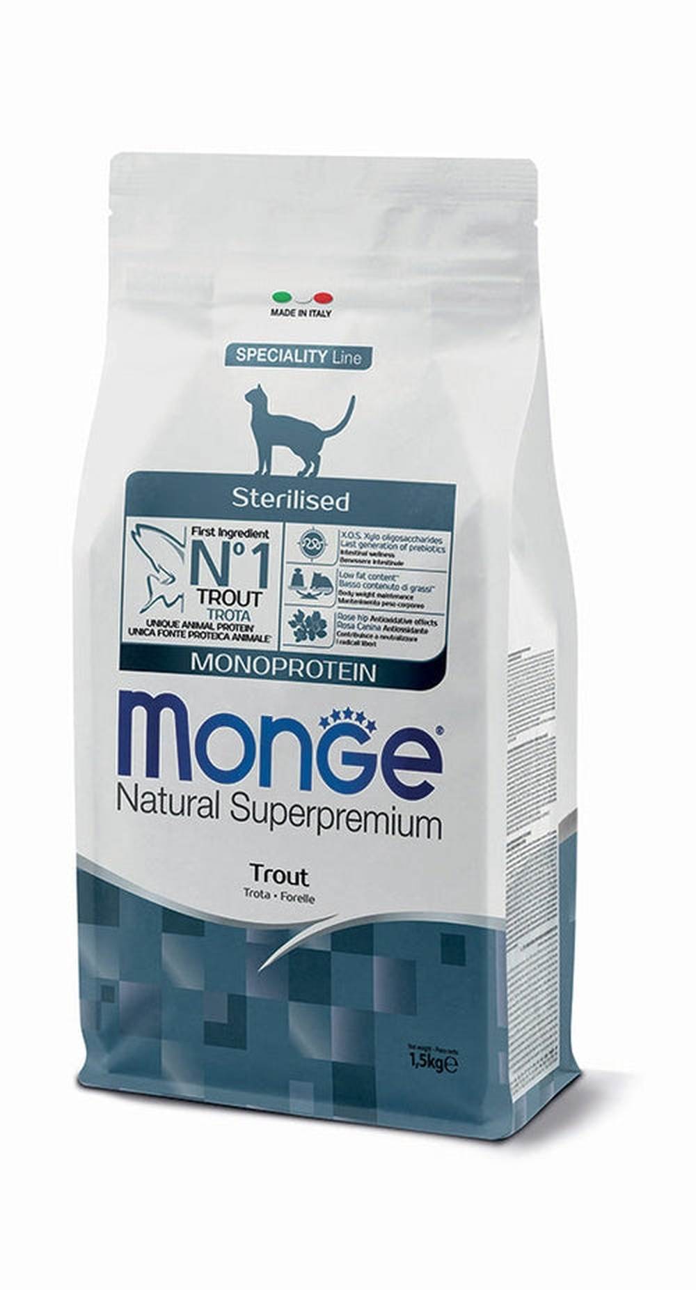 Monge Natural Superpremium Sterilized Monoprotein – Trout CAT
