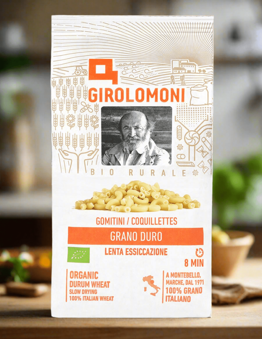 Organic elbows rough drawn - Girolomoni