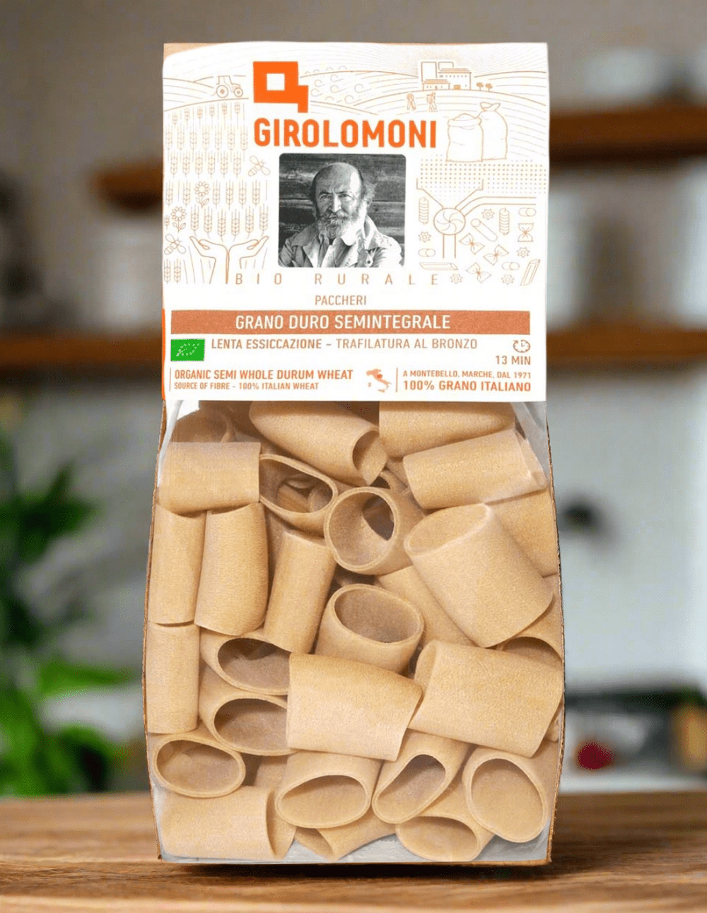 Organic semi-wholemeal paccheri rough drawn - Girolomoni