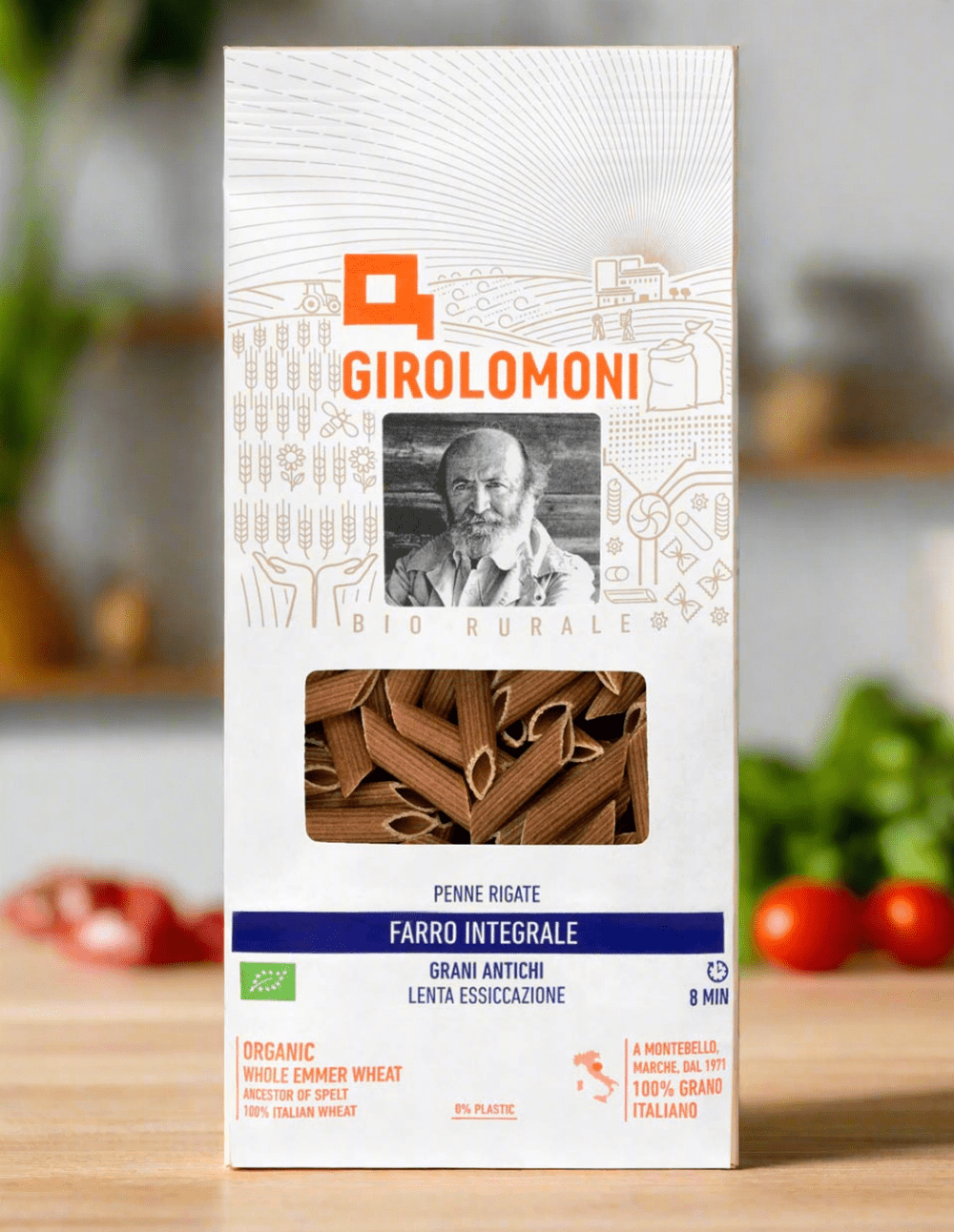 Organic Whole Wheat Spelt Penne Rigate - Girolomoni