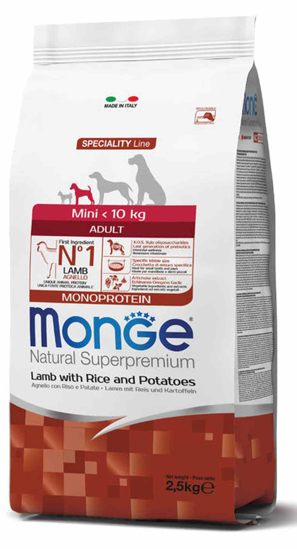 Monge Natural Superpremium Mini <10Kg Adult Monoprotein - Agnello con Riso e Patate