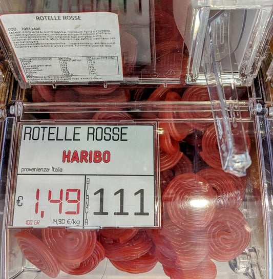 ﻿Rotelle Rosse HARIBO 100gr