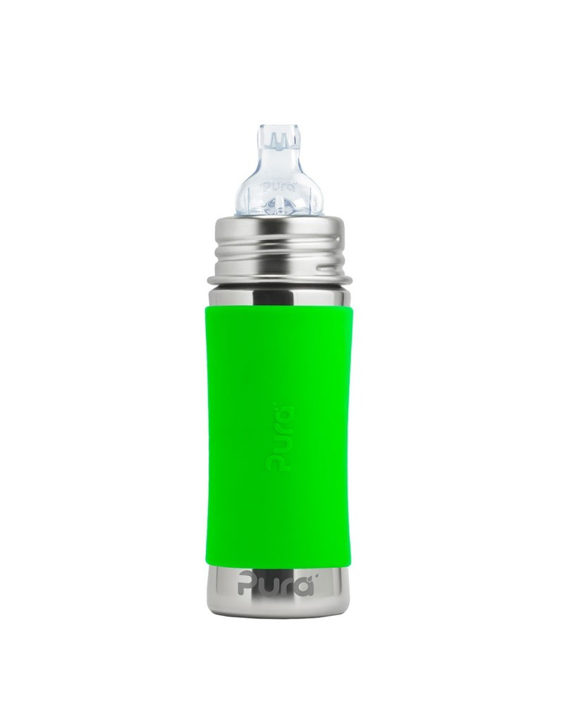 Biberon in Acciaio con Beccuccio in silicone - Pura