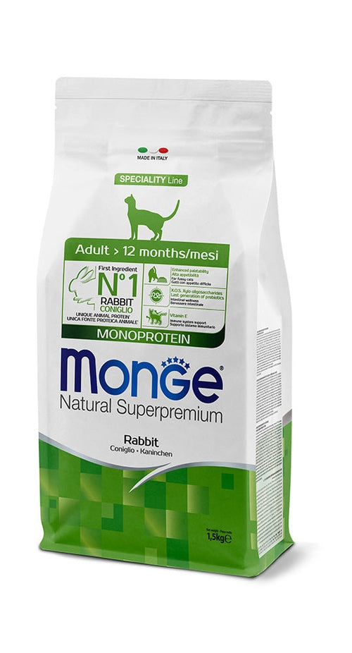 Monge Natural Superpremium Adult Monoprotein – Coniglio Cat