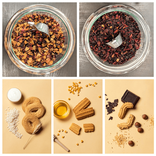 Herbal tea and biscuits bag