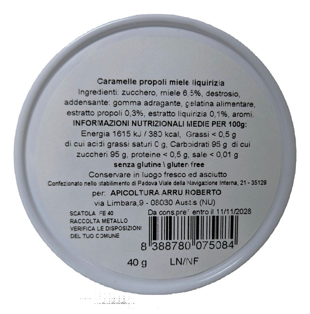 Caramelle balsamiche propoli Miele e Liquirizia - Apicoltura Roberto Arru