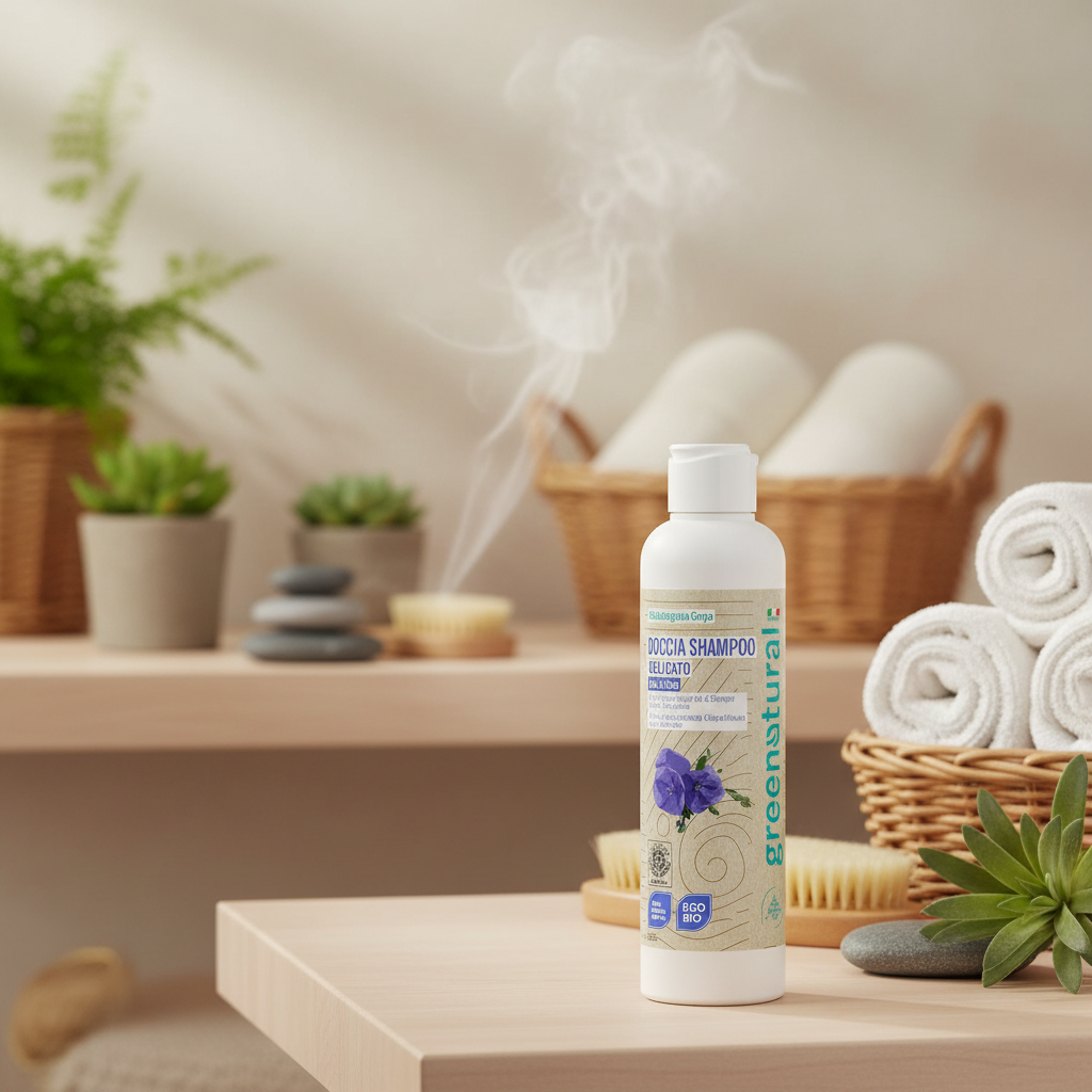 Docciashampoo delicato Lino & Riso - Greenatural