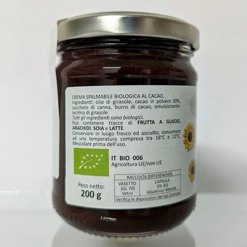 Crema al Cacao Spalmabile Biologica