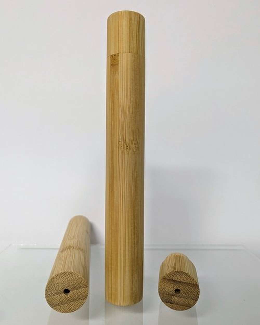 Bamboo toothbrush holder case