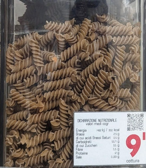 fusilli integrali pasta bio italia