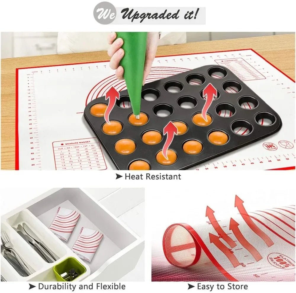 Tappetino in Silicone Antiadente per Impasti – Oversize 80/70/60 cm | Ideale per Pizza, Crepes, Pasta e Dolci