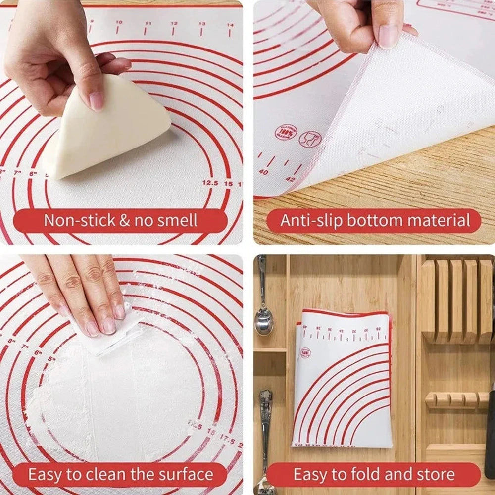 Tappetino in Silicone Antiadente per Impasti – Oversize 80/70/60 cm | Ideale per Pizza, Crepes, Pasta e Dolci