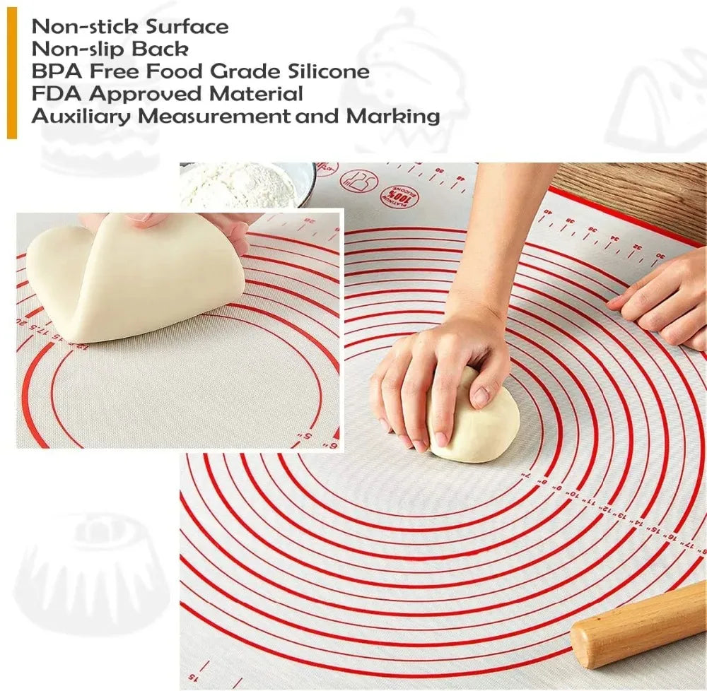 Tappetino in Silicone Antiadente per Impasti – Oversize 80/70/60 cm | Ideale per Pizza, Crepes, Pasta e Dolci