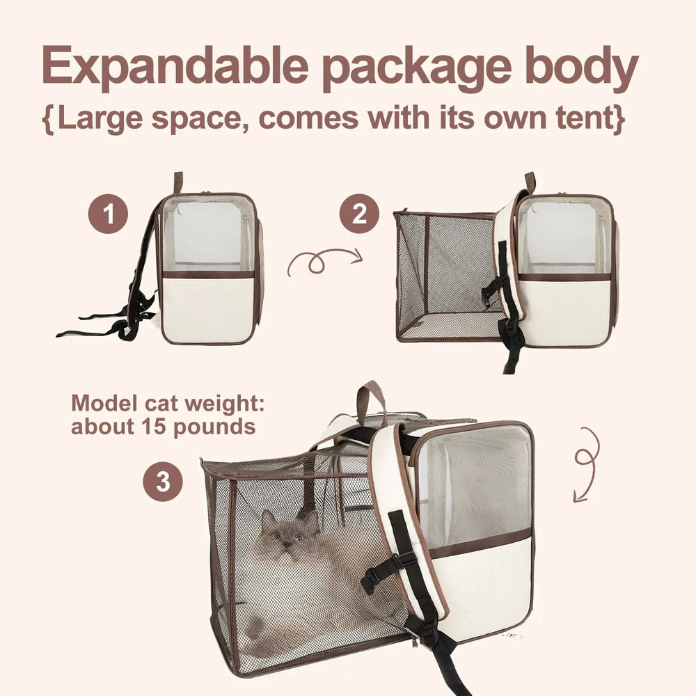EDENPETZ Dog and Cat Carrier Backpack – Double Shoulder Strap, 10 kg Capacity