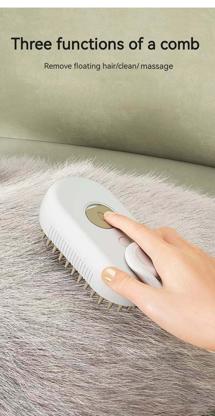 Spazzola Elettrica 3-in-1 per Cani e Gatti