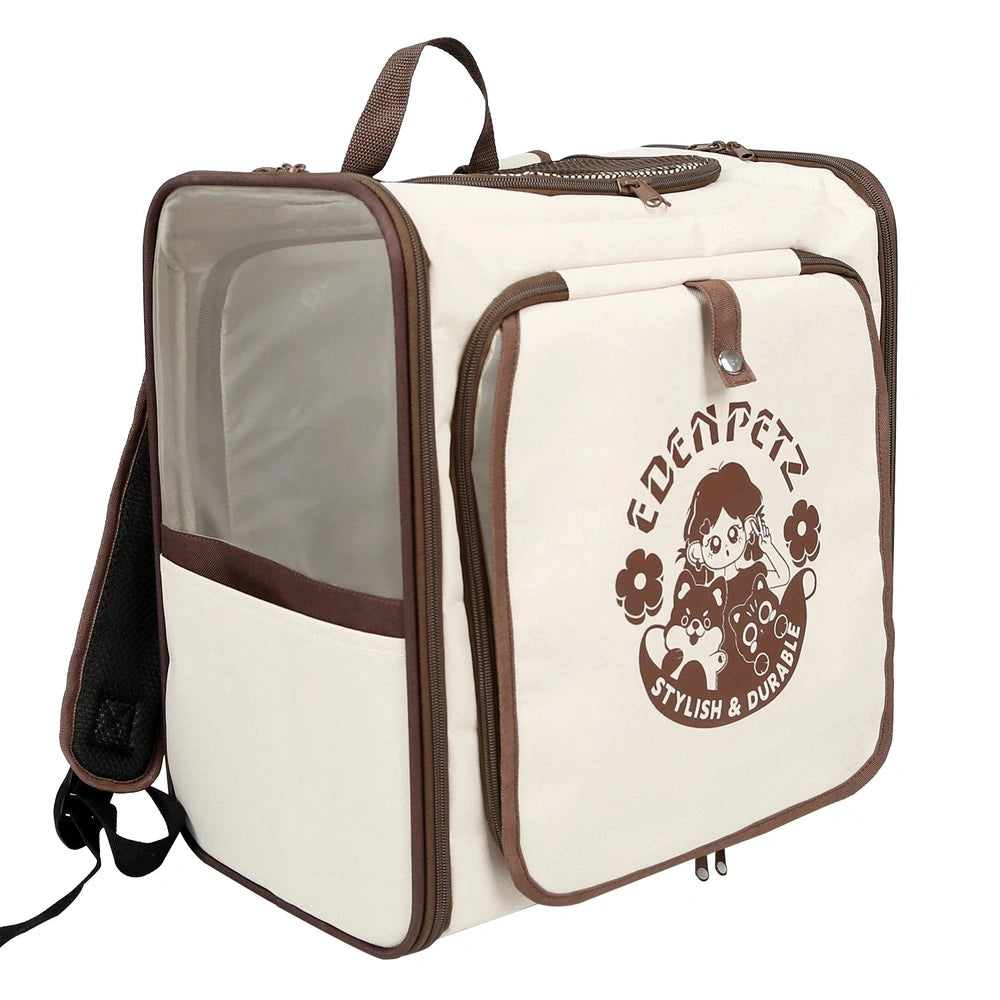 EDENPETZ Dog and Cat Carrier Backpack – Double Shoulder Strap, 10 kg Capacity