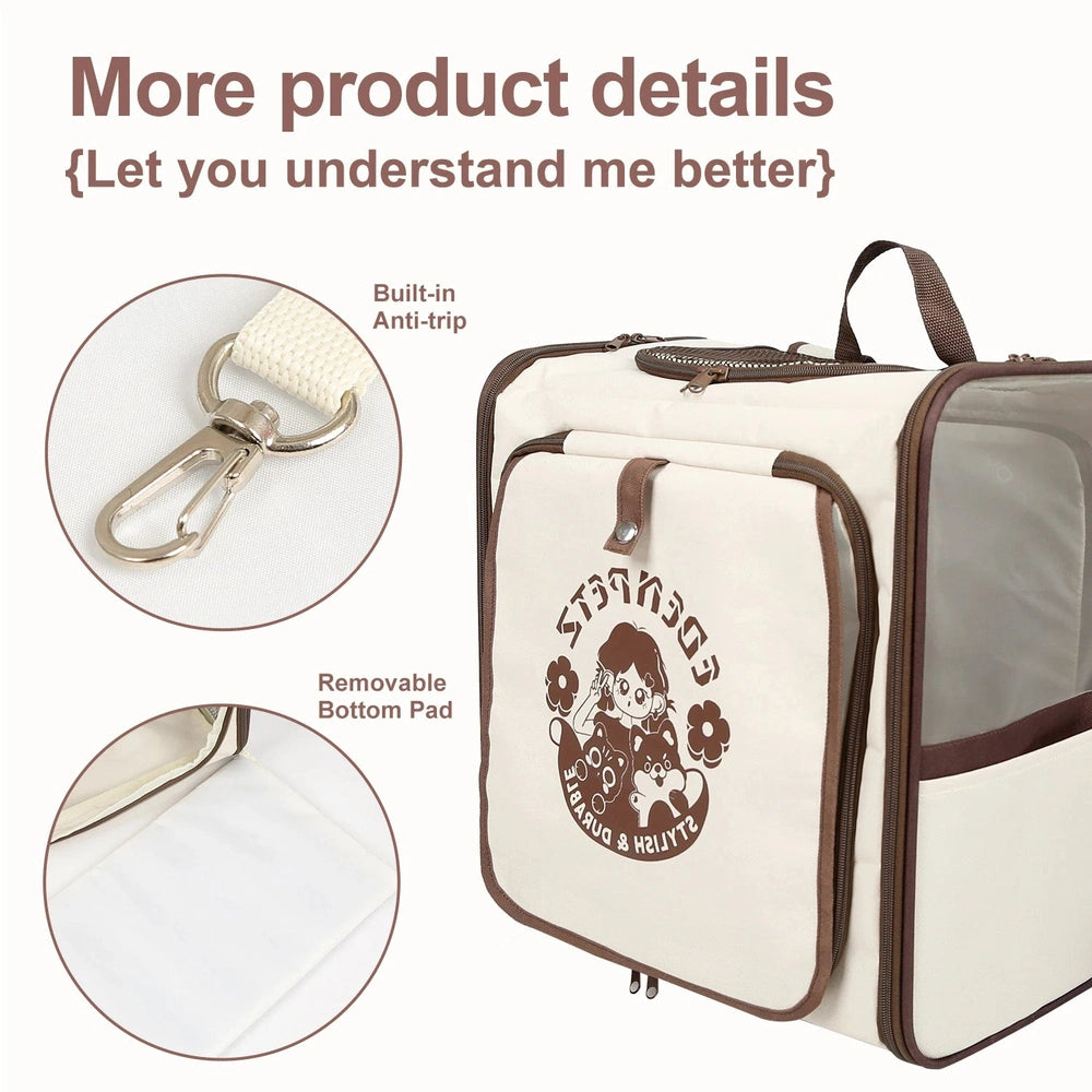 EDENPETZ Dog and Cat Carrier Backpack – Double Shoulder Strap, 10 kg Capacity
