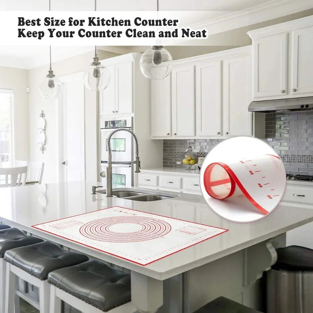 Tappetino in Silicone Antiadente per Impasti – Oversize 80/70/60 cm | Ideale per Pizza, Crepes, Pasta e Dolci
