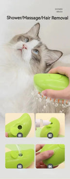 Spazzola Elettrica 3-in-1 per Cani e Gatti