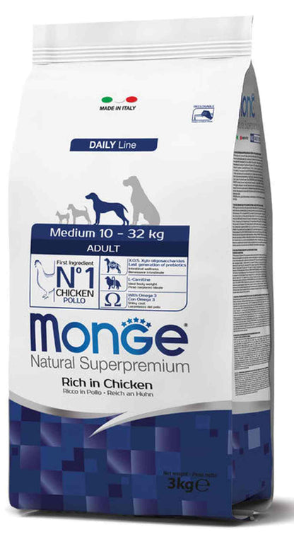 Monge Natural Superpremium Medium 10-32Kg Adult - Ricco in Pollo DOG