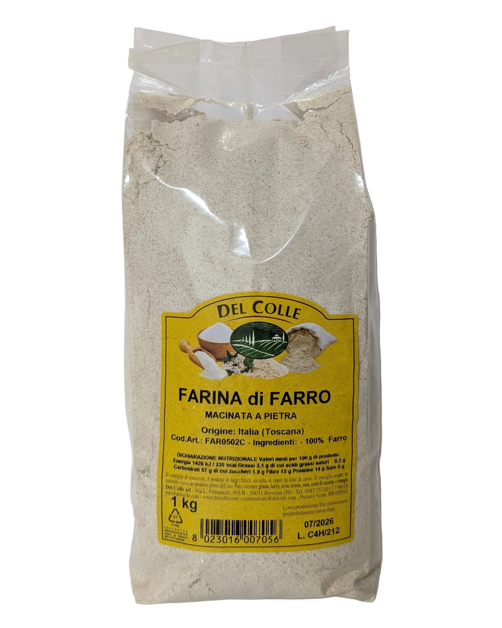 Farro farina Extra macinata a pietra - Del Colle